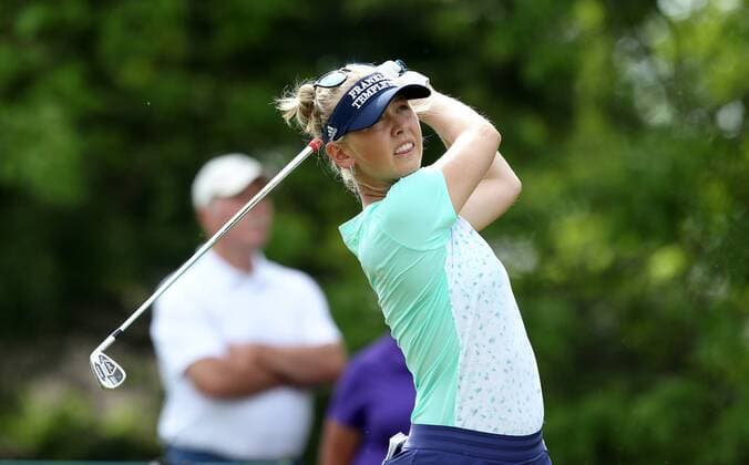 May 28, 2016 - Ann Arbor, Michigan, USA - Jessica Korda of Bradenton, FL tees off on the 16th tee . during the third round of the inaugural LPGA Golf Damen Volvik Championship at Travis Pointe Country Club in Ann Arbor, MI, USA Saturday, May 28, 2016. LPGA Volvik Championship - Round Three  - ZUMAn230