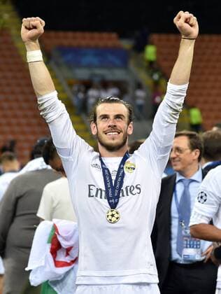 FUSSBALL CHAMPIONS LEAGUE FINALE SAISON 2015 2016 Real Madrid - Atletico Madrid 28.05.2016 Gareth Bale (Real Madrid) jubelt 