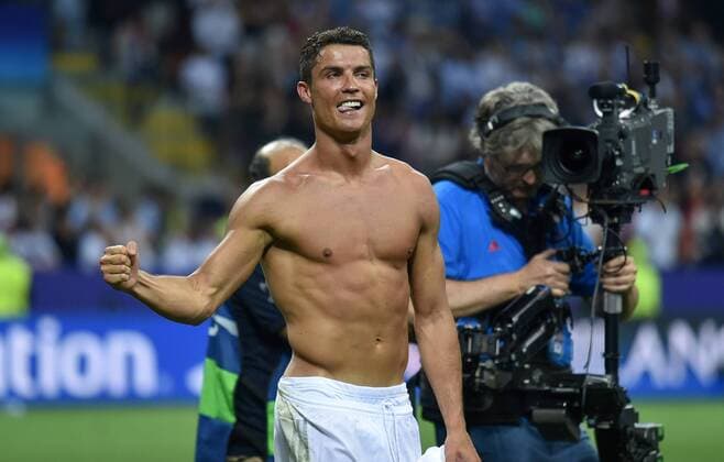 FUSSBALL CHAMPIONS LEAGUE FINALE SAISON 2015 2016 Real Madrid - Atletico Madrid 28.05.2016 Cristiano Ronaldo (Real Madrid) jubelt 