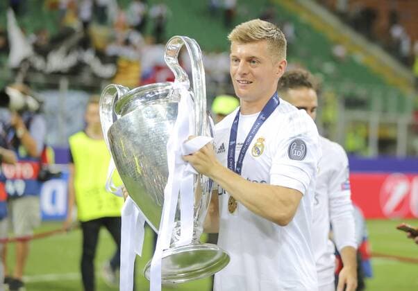 Toni KROOS, Real Madrid 8 Champions League Trophy ceremony, celebration REAL MADRID - ATLETICO MADRID 5-4 a.P. Fussball UEFA Champions League, Final, Milano, Italy, May 28th, 2016 CL Saison 2015 2016