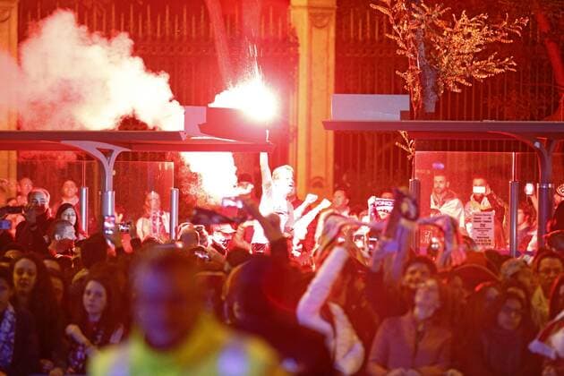 Champions League final between Real Madrid and Atletico. In this picture, Real Madrid squad celebrates the title at Cibeles square. xANGELxRIVEROx 