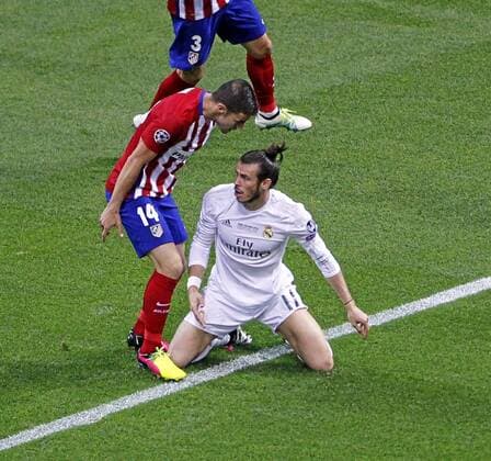 Champions League final between Real Madrid and Atletico at San Siro. In this picture, Gabi and Bale. xFOTOxCHEMAxREYx 