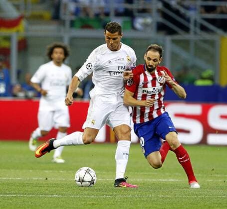 Champions League final between Real Madrid and Atletico at San Siro. In this picture, Cristiano Ronaldo and Juanfran. xRAFAxCASALx 