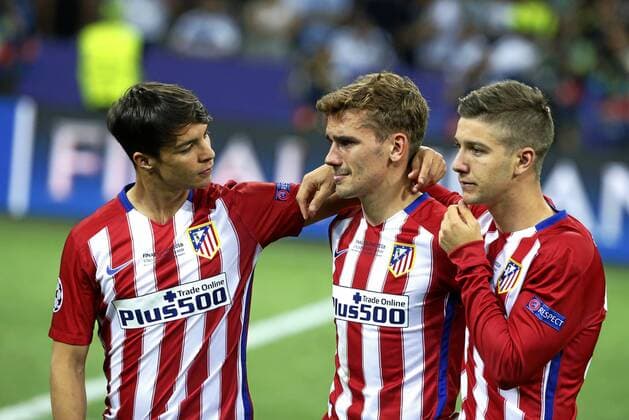 Champions League final between Real Madrid and Atletico. In this picture, liver, Griezmann and Lucas dejected. xRAFAxCASALx 