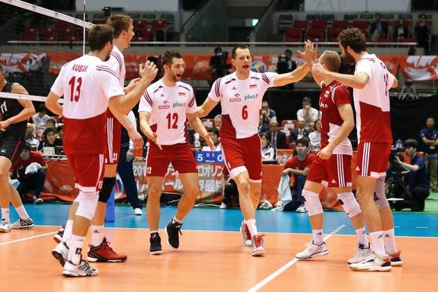 Poland team group Mannschaftsbild Totale (POL), MAY 28, 2016 - Volleyball : Men s Volleyball World Final Qualification for the Rio de Janeiro Olympics 2016 match between Poland 3-2 Canada at Tokyo Metropolitan Gymnasium, Tokyo, Japan. NOxTHIRDxPARTYxSALES.  (ipha023505)