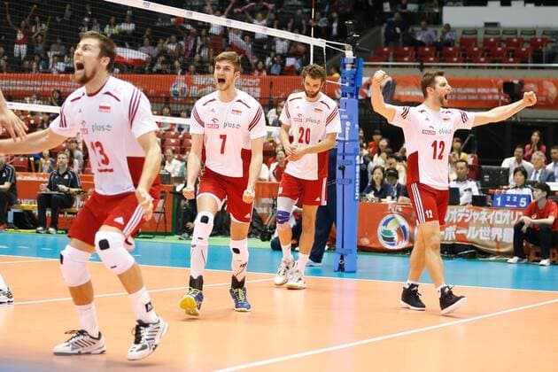 Poland team group Mannschaftsbild Totale (POL), MAY 28, 2016 - Volleyball : Men s Volleyball World Final Qualification for the Rio de Janeiro Olympics 2016 match between Poland 3-2 Canada at Tokyo Metropolitan Gymnasium, Tokyo, Japan. NOxTHIRDxPARTYxSALES.  (ipha023532)