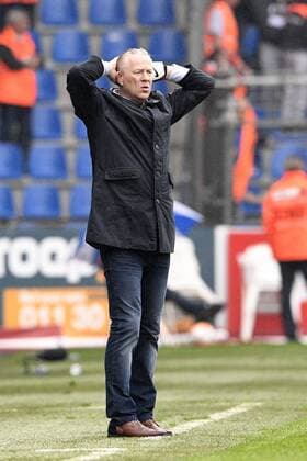 Genk s head coach Peter Maes pictured during the Jupiler Pro League match between RC Genk and Charleroi, in Genk, on Sunday 29 May 2016, return leg match for European barrage in the Belgian soccer championship. YORICKxJANSENS  x04861131x