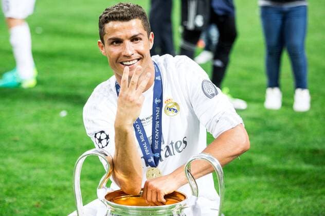 Stadio Giuseppe Meazza, Mailand, ITA, UEFA CL, Real Madrid vs Atletico Madrid, Finale, im Bild Cristiano Ronaldo of Real Madrid celebrates after winning during the Final Match of the UEFA Championsleague between Real Madrid and Atletico Madrid at the Stadio Giuseppe Meazza in Mailand, Italy on 2016 05 29. Mailand  EP_slo  