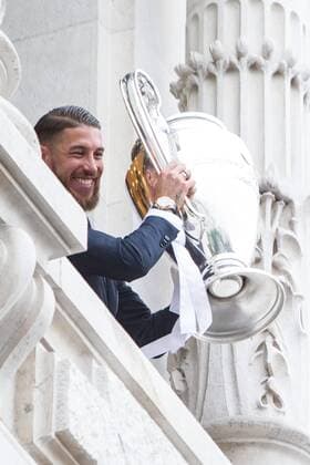 Sergio Ramos during the Real Madrid CF reception at Madrid city hall after winning the Champions League May 29,2016.  (2016290556)