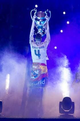 Sergio Ramos during the celebration of the Champions League at Santiago Bernabeu Stadium. May 29,2016.  (75866)