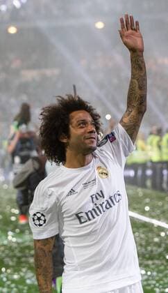 Marcelo Vieira during the celebration of the Champions League at Santiago Bernabeu Stadium. May 29,2016.  (76088)