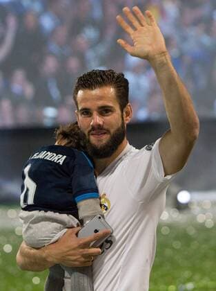 Nacho Fernandez during the celebration of the Champions League at Santiago Bernabeu Stadium. May 29,2016.  (76223)