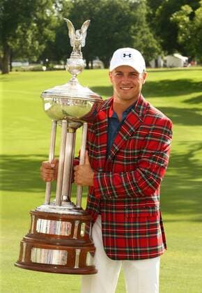 May 29, 2016 - Fort Worth, TX, USA - Jordan Spieth holds the Leonard Trophy after winning the Dean & Deluca Invitational on Sunday, May 29, 2016, at the Colonial Country Club in Fort Worth, Texas. Dean & Deluca Invitational - ZUMAm67_