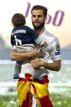 Nacho Fernandez mit Tochter bei der Real Madrid UEFA Champions League Siegesfeier im Estadio Santiago Bernabeu. Madrid, 29.05.2016  Foto:xDyDxFotografosx xFuturexImage