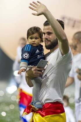 Nacho Fernandez mit Tochter bei der Real Madrid UEFA Champions League Siegesfeier im Estadio Santiago Bernabeu. Madrid, 29.05.2016  Foto:xDyDxFotografosx xFuturexImage