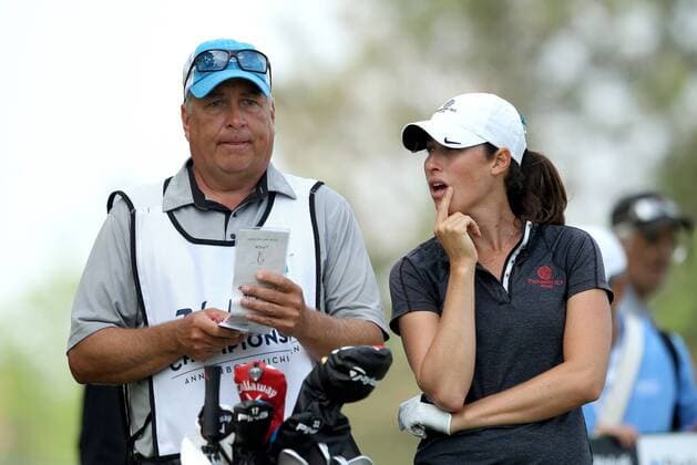 May 29, 2016 - Ann Arbor, Michigan, United States - Laetitia Beck of Caesarea, Israel talks to caddie on the second hole during the final round of the inaugural LPGA Golf Damen Volvik Championship at Travis Pointe Country Club in Ann Arbor, MI, USA Sunday, May 29, 2016. LPGA Volvik Championship - Final Round  - ZUMAn230