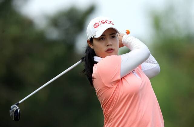May 29, 2016 - Ann Arbor, Michigan, United States - Moriya Jutanugarn of Thailand follows her tee shot on the second hole during the final round of the inaugural LPGA Golf Damen Volvik Championship at Travis Pointe Country Club in Ann Arbor, MI, USA Sunday, May 29, 2016. LPGA Volvik Championship - Final Round  - ZUMAn230