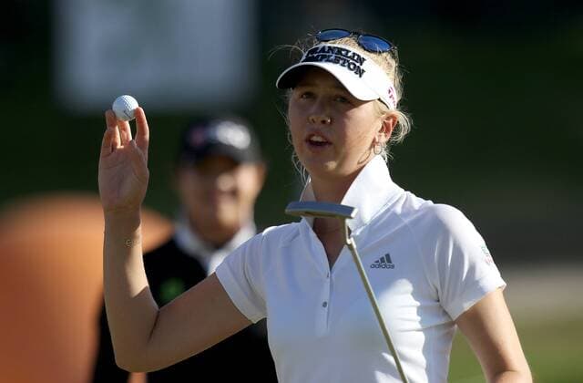 May 29, 2016 - Ann Arbor, Michigan, United States - Jessica Korda of Bradenton, FL acknowledges the crowd after finishing the inaugural LPGA Golf Damen Volvik Championship at Travis Pointe Country Club in Ann Arbor, MI, USA Sunday, May 29, 2016. LPGA Volvik Championship - Final Round  - ZUMAn230