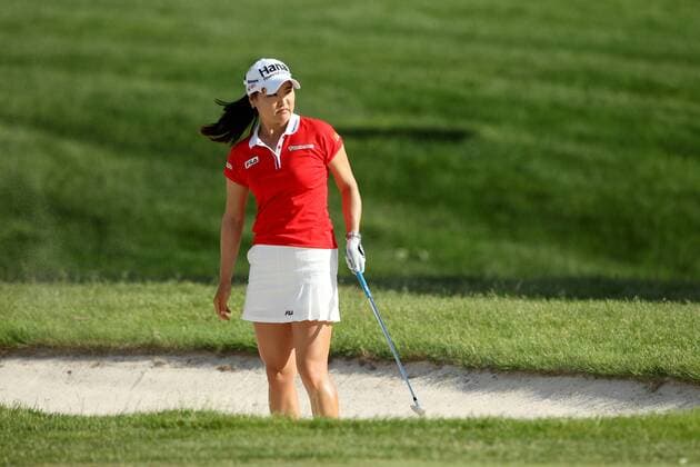 May 29, 2016 - Ann Arbor, Michigan, United States - So Yeon Ryu of South Korea follows her shot out of the bunker on the 17th green during the final round of the inaugural LPGA Golf Damen Volvik Championship at Travis Pointe Country Club in Ann Arbor, MI, USA Sunday, May 29, 2016. LPGA Volvik Championship - Final Round  - ZUMAn230