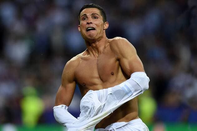 Cristiano Ronaldo (Real), MAY 28, 2016 - Football Soccer : Cristiano Ronaldo of Real Madrid celebrates scoring the penalty shoot-out to win the UEFA Champions League final match between Real Madrid 1(5-3)1 Atletico de Madrid at Stadio Giuseppe Meazza San Siro in Milan, Italy. .  (ptmb092002)