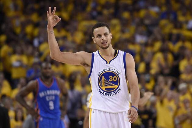 NBA, Playoffs, Spiel 7, Golden State Warriors - Oklahoma City Thunder May 30, 2016 - Oakland, California, USU.S. - Golden State Warriors STEPHEN CURRY (30) gestures after making a three-point basket against the Oklahoma City Thunder during the fourth quarter on Monday at Oracle Arena. NBA Basketball Herren USA Finals 2016 - Warriors vs Thunder - Game 7 - ZUMAm67_