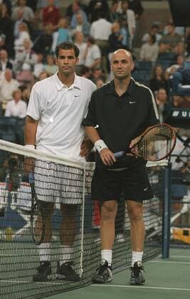 Jan. 1, 2011 - K22851AR SD010905.ANDRE AGASSI VERSUS PETE SAMPRAS.US OPEN 2001 .AT THE USTA NATIONAL TENNIS CENTER.QUEENS,NY.ANDREA RENAULT 2001 AGASSI VERSUS SAMPRAS - ZUMAg49_