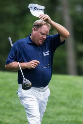 June 2, 2016 - Dublin, Ohio, U.S - Harold Varnier III wipes sweat from his forehead on the 7th hole of the first round of The Memorial Tournament at Muirfield Village Golf Club, Dublin, Ohio. PGA Golf Herren 2016 - The Memorial Tournament - First Round - ZUMAs304