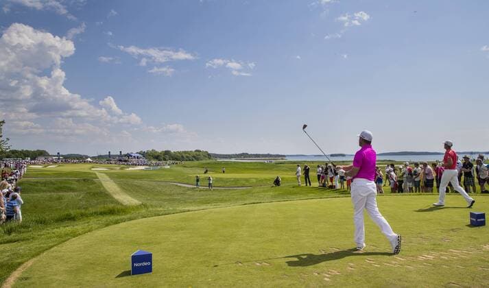 160603 Lee Westwood, England lar ut pa 4:e halet under dag tva av golftävlingen Nordea Masters den 3 Juni 2016 i Stockholm.  Copyright: ANDREASxSANDSTRÖM BB160603BB091