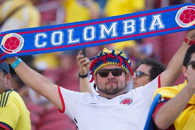 (160604) -- SANTA CLARA, June 3, 2016 -- A fan of Colombia reacts ahead of the opening Copa America soccer match between Colombia and the United States at the Levi s Stadium in Santa Clara, California, the United States, June 3, 2016. ) (SP)US-SANTA CLARA-COPA AMERICA-COLOMBIA VS US YangxLei 