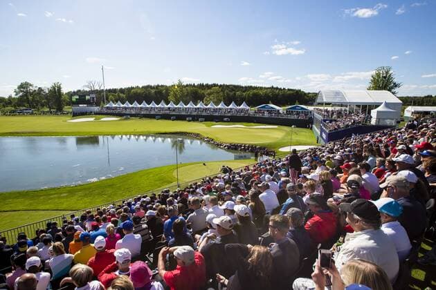 160604 Generell vy över 17:e utslaget, 18:e halet under dag tre av golftävlingen Nordea Masters den 4 Juni 2016 i Stockholm.  Copyright: ANDREASxSANDSTRÖM BB160604BB136