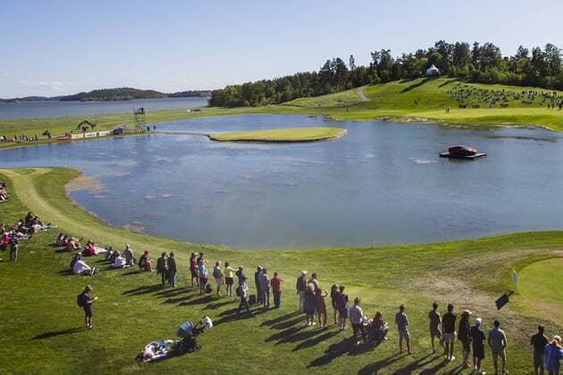 160604 17:e green under dag tre av golftävlingen Nordea Masters den 4 Juni 2016 i Stockholm.  Copyright: ANDREASxSANDSTRÖM BB160604BB137