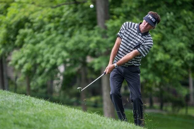 June 4, 2016 - Dublin, Ohio, U.S - Bubba Watson chips up to the 14th green during the third round of The Memorial Tournament at Muirfield Village Golf Club, Dublin, Ohio. Golf 2016 - The Memorial Tournament - Third Round - ZUMAs304