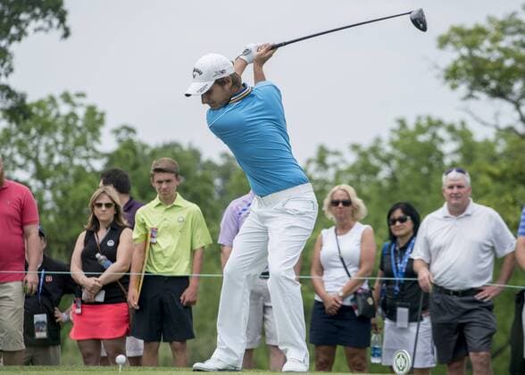 June 04 2016: Dublin, OH, USA: EmilIano Grillo teeing off during the Third Round of the Memorial Tournament presented by Nationwide at the Muirfield Village Golf Club. (Photo by Jason Mowry Icon Sportwire) GOLF: JUN 04 PGA Golf Herren - the Memorial Tournament presented by Nationwide - Third Round Icon160604022 EDITORIAL USE ONLY