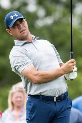 June 4, 2016 - Dublin, Ohio, U.S - Gary Woodland watches his shot off the first tee during the third round of The Memorial Tournament at Muirfield Village Golf Club, Dublin, Ohio. Golf 2016 - The Memorial Tournament - Third Round - ZUMAs304
