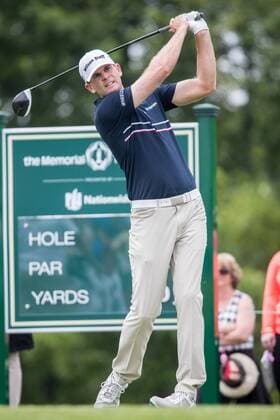 June 4, 2016 - Dublin, Ohio, U.S - Brendan Steele hits off the first tee during the third round of The Memorial Tournament at Muirfield Village Golf Club, Dublin, Ohio. Golf 2016 - The Memorial Tournament - Third Round - ZUMAs304
