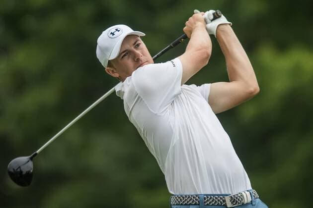 June 4, 2016 - Dublin, Ohio, U.S - Jordan Spieth hits off the 18th tee during the third round of The Memorial Tournament at Muirfield Village Golf Club, Dublin, Ohio. Golf 2016 - The Memorial Tournament - Third Round - ZUMAs304