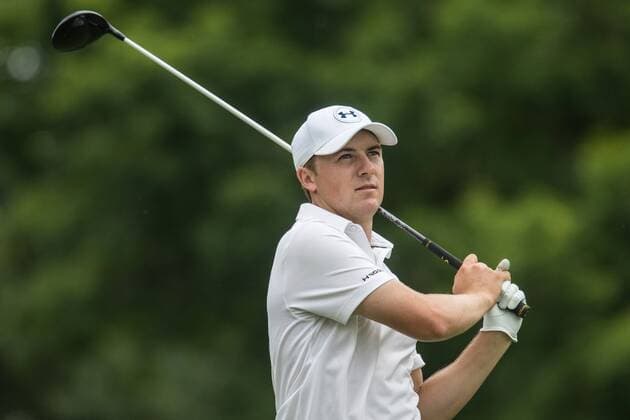 June 4, 2016 - Dublin, Ohio, U.S - Jordan Spieth watches his tee shot on the 18th hole during the third round of The Memorial Tournament at Muirfield Village Golf Club, Dublin, Ohio. Golf 2016 - The Memorial Tournament - Third Round - ZUMAs304