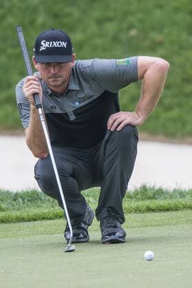 June 4, 2016 - Dublin, Ohio, U.S - Keegan Bradley lines up his putt on the 16th green during the third round of The Memorial Tournament at Muirfield Village Golf Club, Dublin, Ohio. Golf 2016 - The Memorial Tournament - Third Round - ZUMAs304