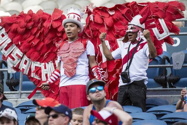 June 4, 2016 - Seattle, Washington, U.S - Peru fans celebrate the 1-0 win against Haiti at the Copa America Centenario football tournament at Century Link Field in Seattle, Washington, United States, on June 4, 2016 Soccer 2016 - Copa America Centenario Haiti vs. Peru 0-1 - ZUMAs192