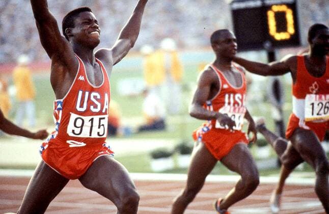 Jan. 1, 2011 - K4448CM.1984 OLYMPICS 100 METERS FINAL:.CARL LEWIS, SAM GRADDY, AND BEN JOHNSON. CHUCK MUHLSTOCK 1984. SR REQUEST PT - ZUMAg49_
