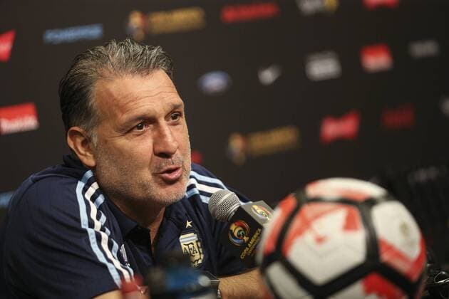 Copa America, PK Nationalteam Argentinien Argentina national soccer team coach Gerardo Martino during a press conference PK Pressekonferenz in Santa Clara, California, US, 05 June 2016. Press conference of Argentina !ACHTUNG: NUR REDAKTIONELLE NUTZUNG!  BIL01 20160605-636007585106633726