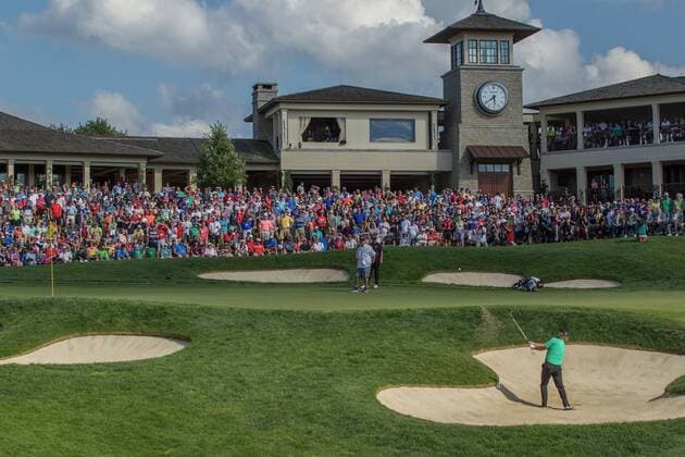 June 05, 2016: William McGirt plays from the sand on the first playoff hole during the Final Round of the Memorial Tournament presented by Nationwide at Muirfield Village Golf Club in Dublin, OH. (Photo by Michael Griggs Icon Sportswire) GOLF: JUN 05 PGA Golf Herren - the Memorial Tournament presented by Nationwide - Final Round Icon160605010 EDITORIAL USE ONLY