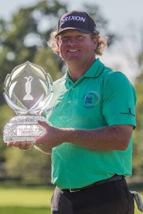 June 5, 2016 - Dublin, Ohio, U.S - William McGirt holds the trophy for winning The Memorial Tournament in a two hole playoff at Muirfield Village Golf Club, Dublin, Ohio. Golf 2016 - The Memorial Tournament - Final Round - ZUMAs304