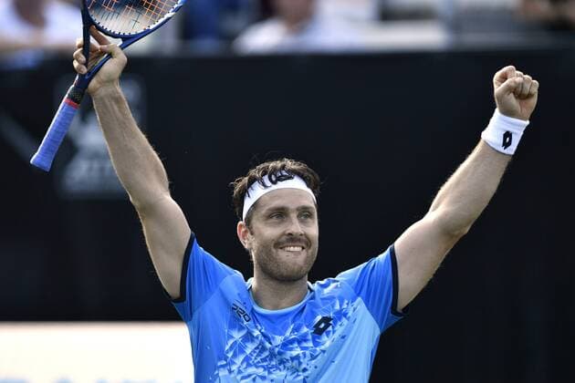 Bilder des Tages - SPORT Michael Berrer (GER) jubelt nach Gewinn des Matches 06.06.2016 Tennis Mercedes-Cup Stuttgart Weißenhof 04.06..-12.06.2016 MercedesCup Stuttgart Weißenhof 2016