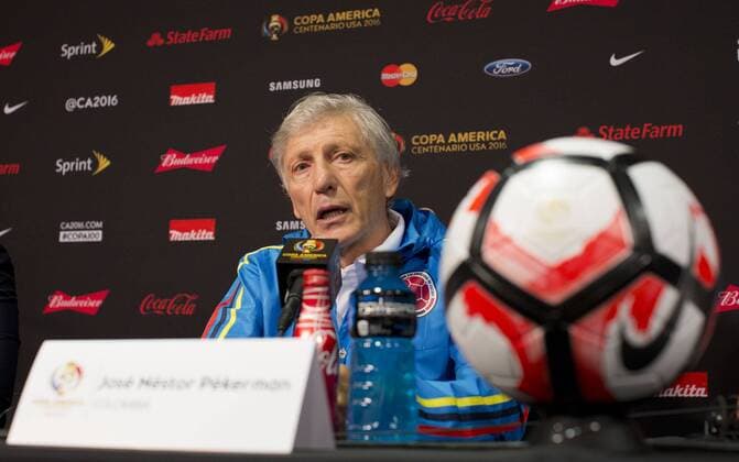 José Néstor Pékerman, coach of the national team Nationalteam of Colombia during a press conference PK Pressekonferenz at the Rose Bowl Stadium in Pasadena California on Monday June 6, 2016. The team is preparing for the Copa America Centenario 2016 game on Tuesday at the Rose Bowl stadium in Pasadena California. Press conference of the coach of the National Team of Colombia !ACHTUNG: NUR REDAKTIONELLE NUTZUNG!  PAS03 20160607-636008687259759328