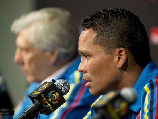 June 6, 2016 - Pasadena, California, U.S - Carlos Bacca of the national team Nationalteam of Colombia during a press conference PK Pressekonferenz at the Rose Bowl Stadium in Pasadena California on Monday June 6, 2016. The team is preparing for the Copa America Centenario 2016 game on Tuesday at the Rose Bowl stadium in Pasadena California. Colombia practice at Rose Bowl - ZUMAp124