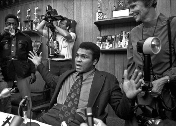 June 4, 2016 - Modesto, California, U.S. - Modesto, California, May 18, 1971.Sportsmen of Stanislaus Club invited Muhammad Ali to speak in Modesto. In the past, the SOS Club had hosted other boxing greats such as Max Baer, Jack Dempsey, Joe Louis, Rocky Marciano and Joe Frazier. One month later in June of 1971, the Supreme Court ruled in favor of Ali on the issue of his draft evasion conviction, clearing the way for him to box and eventually regain his title. SOS was a male-only organization at that time and charged $5.00 per dinner ticket..Photo By California News - June 4, 2016  - ZUMAm11