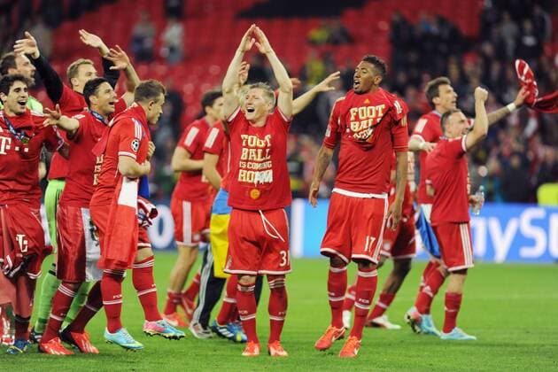 Fußball, FC Bayern München, Champions League Sieger 2013 CL Sieger 2013 FC Bayern München CL Finale Champions League FC Bayern- Dortmund am 25.05.2013 in London. Fußball International CL Finale Champions League Bayern - Dortmund 1:2 CL Sieger 2013 FC Bayern München CL Finale Champions League FC Bayern- Dortmund am 25.05.2013 in London.