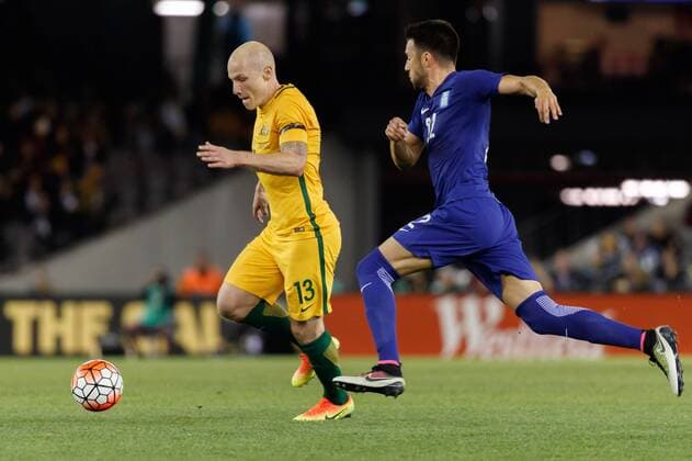 June 7, 2016: AARON MOOY (13) of Australia runs with the ball during an International Friendly Länderspiel match between the Australian Socceroos and Greece at Etihad Stadium, Melbourne. Soccer 2016: Australia v Greece 1-2 - ZUMAc04_
