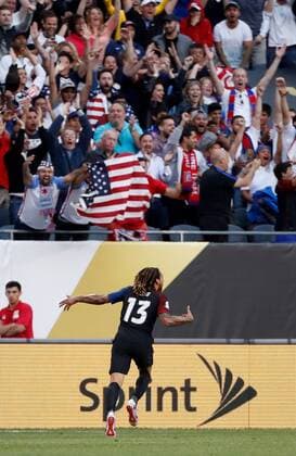 Copa America, USA - Costa Rica United States midfielder Jermaine Jones (13) celebrates his goal during the fist half of the Copa America Centenario Group A match against Costa Rica at the Soldier Field in Chicago, Illinois, United States, 7 June 2016. UNITED STATES VS COSTA RICA !ACHTUNG: NUR REDAKTIONELLE NUTZUNG!  CHI022 20160608-636009555151548730